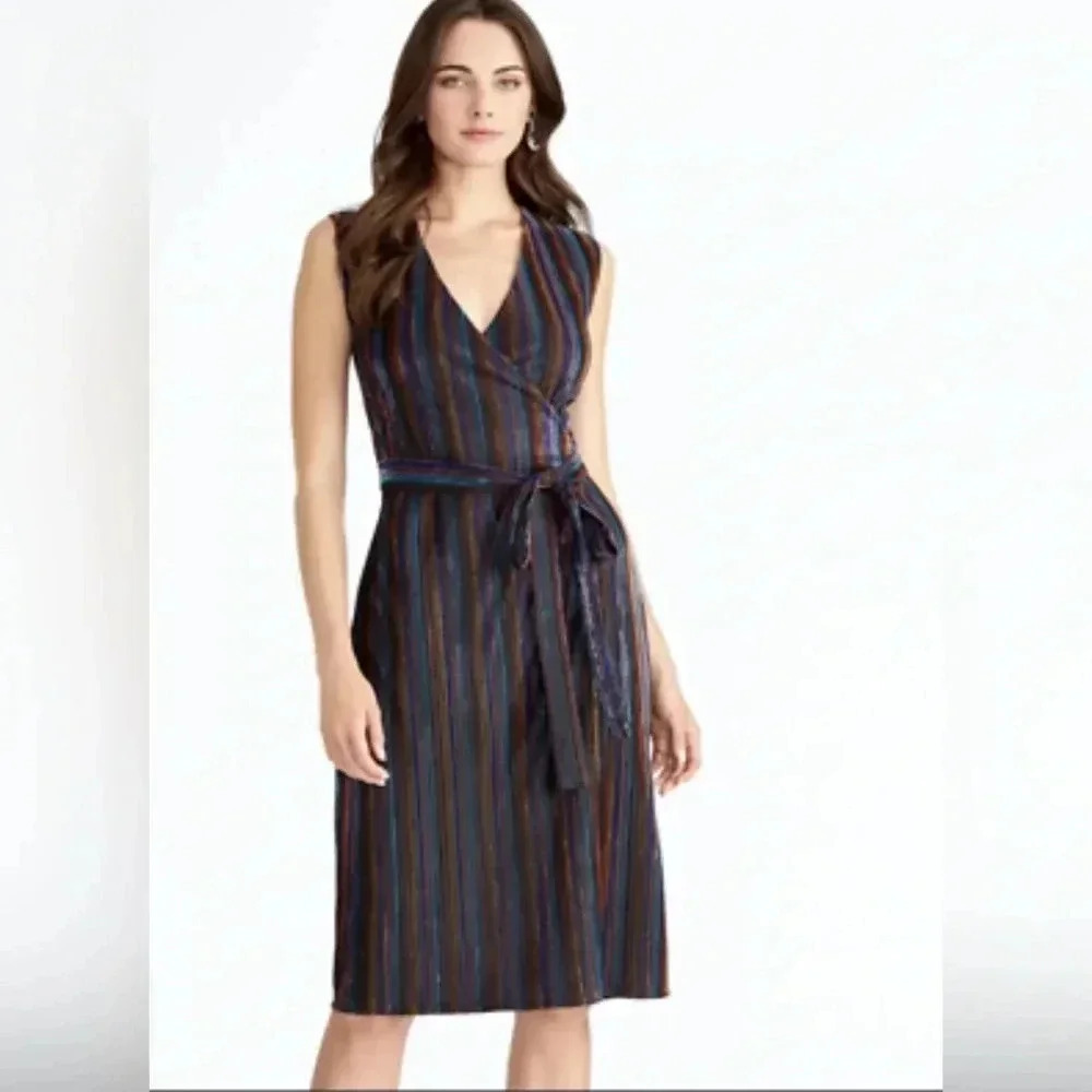 Rachel Roy Erma Metallic wrap dress
